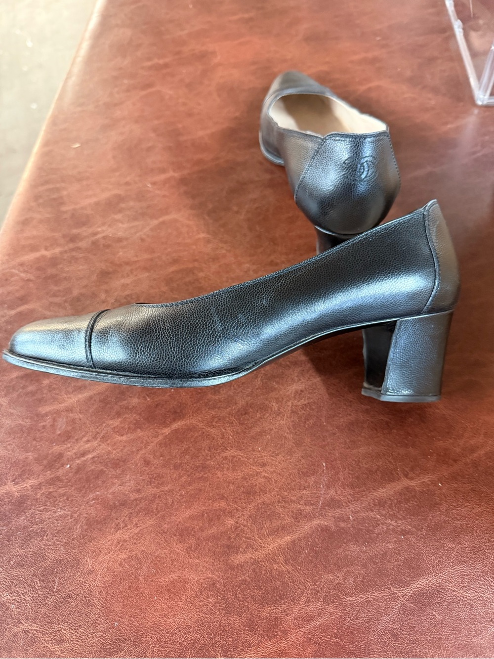 Vintage Chanel Black Leather Pumps